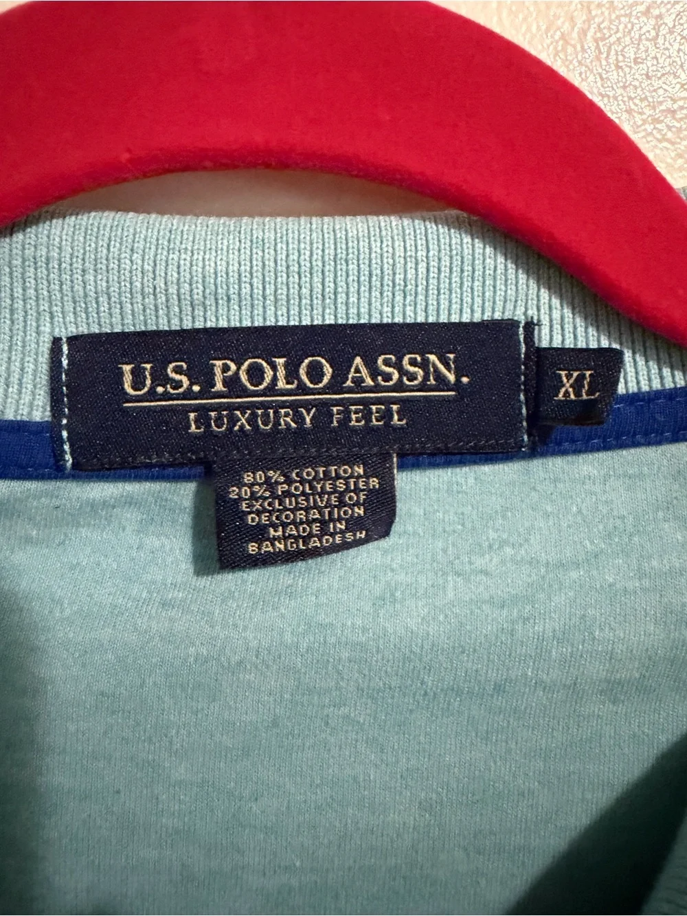 U.S. Polo Assn. Men's Seafoam Green Polo Shirt with Navy Logo